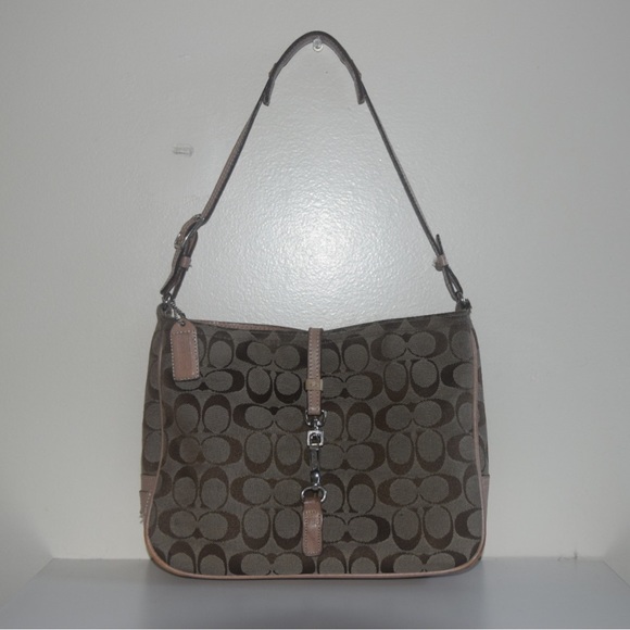 COACH Brown Canvas Signature C Hampton Shoulder Bag Style 6091 - Picture 2 of 4